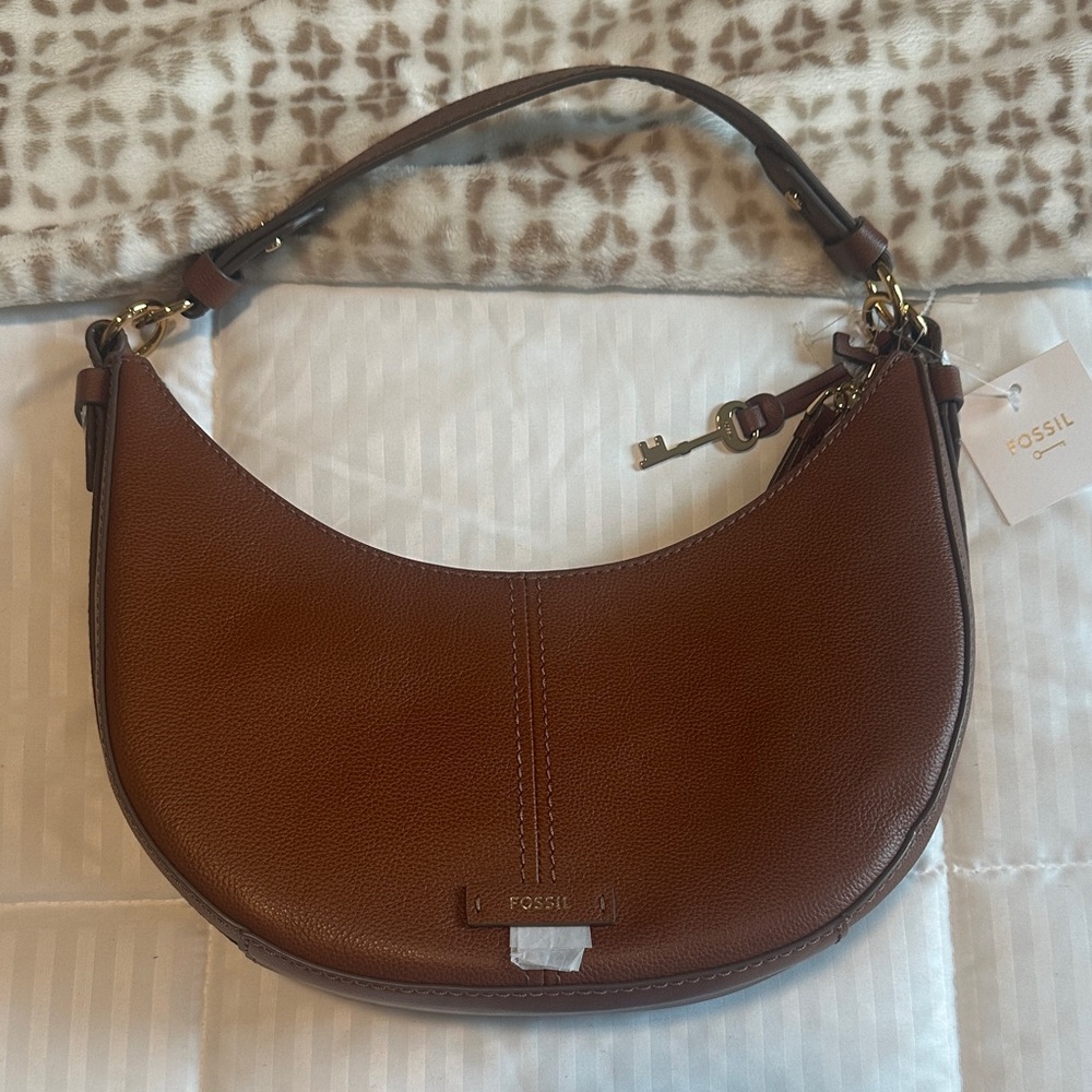 Fossil Tan Leather Hobo Bag